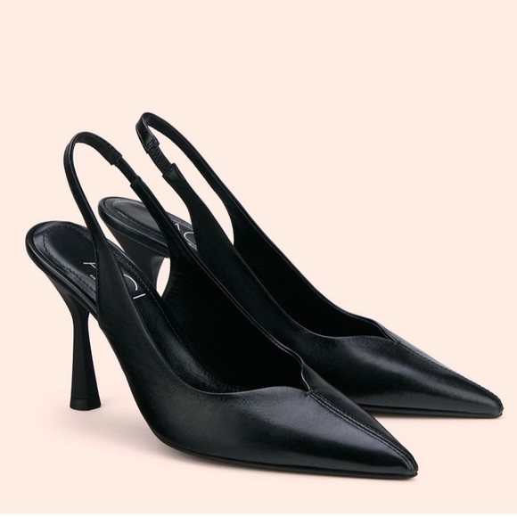AGL Beatrice Leather Sling-Back Pumps in Black - Picture 1 of 10